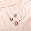 imageSquare Princess Cut Necklace 925 Sterling Silver Solitaire Pendant Necklace Birthstone Jewelry Gifts for Women01 January  Garnet
