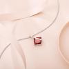 imageSquare Princess Cut Necklace 925 Sterling Silver Solitaire Pendant Necklace Birthstone Jewelry Gifts for Women01 January  Garnet