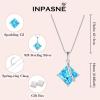 imageSquare Princess Cut Necklace 925 Sterling Silver Solitaire Pendant Necklace Birthstone Jewelry Gifts for Women03 March  Aquamarine