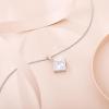imageSquare Princess Cut Necklace 925 Sterling Silver Solitaire Pendant Necklace Birthstone Jewelry Gifts for Women04 April  Simulated Diamond