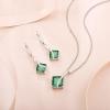 imageSquare Princess Cut Necklace 925 Sterling Silver Solitaire Pendant Necklace Birthstone Jewelry Gifts for Women05 May  Emerald