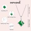 imageSquare Princess Cut Necklace 925 Sterling Silver Solitaire Pendant Necklace Birthstone Jewelry Gifts for Women05 May  Emerald