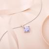 imageSquare Princess Cut Necklace 925 Sterling Silver Solitaire Pendant Necklace Birthstone Jewelry Gifts for Women06 June  Alexandrite