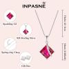 imageSquare Princess Cut Necklace 925 Sterling Silver Solitaire Pendant Necklace Birthstone Jewelry Gifts for Women07 July  Ruby