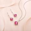 imageSquare Princess Cut Necklace 925 Sterling Silver Solitaire Pendant Necklace Birthstone Jewelry Gifts for Women07 July  Ruby