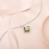 imageSquare Princess Cut Necklace 925 Sterling Silver Solitaire Pendant Necklace Birthstone Jewelry Gifts for Women08 August  Peridot