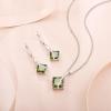imageSquare Princess Cut Necklace 925 Sterling Silver Solitaire Pendant Necklace Birthstone Jewelry Gifts for Women08 August  Peridot