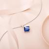 imageSquare Princess Cut Necklace 925 Sterling Silver Solitaire Pendant Necklace Birthstone Jewelry Gifts for Women09 September  Sapphire