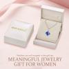 imageSquare Princess Cut Necklace 925 Sterling Silver Solitaire Pendant Necklace Birthstone Jewelry Gifts for Women09 September  Sapphire