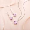 imageSquare Princess Cut Necklace 925 Sterling Silver Solitaire Pendant Necklace Birthstone Jewelry Gifts for Women10 October  Pink Tourmaline