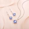 imageSquare Princess Cut Necklace 925 Sterling Silver Solitaire Pendant Necklace Birthstone Jewelry Gifts for Women12 December  Tanzanite