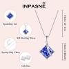 imageSquare Princess Cut Necklace 925 Sterling Silver Solitaire Pendant Necklace Birthstone Jewelry Gifts for Women12 December  Tanzanite