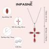 imageWomen Cross Necklace 925 Sterling Silver Halo Gemstone Necklace Crucifix Religious Pendant Birthstone Jewelry Gifts for Her01 January  Garnet