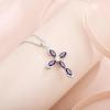 imageWomen Cross Necklace 925 Sterling Silver Halo Gemstone Necklace Crucifix Religious Pendant Birthstone Jewelry Gifts for Her02 February  Amethyst