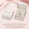 imageWomen Cross Necklace 925 Sterling Silver Halo Gemstone Necklace Crucifix Religious Pendant Birthstone Jewelry Gifts for Her05 May  Emerald