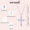 imageWomen Cross Necklace 925 Sterling Silver Halo Gemstone Necklace Crucifix Religious Pendant Birthstone Jewelry Gifts for Her06 June  Alexandrite