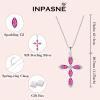 imageWomen Cross Necklace 925 Sterling Silver Halo Gemstone Necklace Crucifix Religious Pendant Birthstone Jewelry Gifts for Her07 July  Ruby