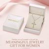 imageWomen Cross Necklace 925 Sterling Silver Halo Gemstone Necklace Crucifix Religious Pendant Birthstone Jewelry Gifts for Her08 August  Peridot