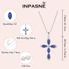 imageWomen Cross Necklace 925 Sterling Silver Halo Gemstone Necklace Crucifix Religious Pendant Birthstone Jewelry Gifts for Her09 September  Sapphire