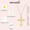 imageWomen Cross Necklace 925 Sterling Silver Halo Gemstone Necklace Crucifix Religious Pendant Birthstone Jewelry Gifts for Her11 November  Citrine