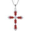 imageWomen Cross Necklace 925 Sterling Silver Halo Gemstone Necklace Crucifix Religious Pendant Birthstone Jewelry Gifts for Her01 January  Garnet