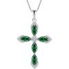 imageWomen Cross Necklace 925 Sterling Silver Halo Gemstone Necklace Crucifix Religious Pendant Birthstone Jewelry Gifts for Her05 May  Emerald