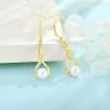 imageFreshwater Pearl Drop Earrings for Women 925 Sterling Silver Infinity Dangle Leverback Earrings Pearl Jewelry Gifts for HerYellow Gold Plated
