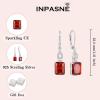 imageEmerald Cut Earrings 925 Sterling Silver Baguette Birthstone Dangle Drop Leverback Earrings Jewelry Gifts for Women01 January  Garnet