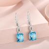 imageEmerald Cut Earrings 925 Sterling Silver Baguette Birthstone Dangle Drop Leverback Earrings Jewelry Gifts for Women03 March  Aquamarine