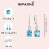 imageEmerald Cut Earrings 925 Sterling Silver Baguette Birthstone Dangle Drop Leverback Earrings Jewelry Gifts for Women03 March  Aquamarine