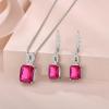 imageEmerald Cut Earrings 925 Sterling Silver Baguette Birthstone Dangle Drop Leverback Earrings Jewelry Gifts for Women07 July  Ruby