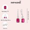 imageEmerald Cut Earrings 925 Sterling Silver Baguette Birthstone Dangle Drop Leverback Earrings Jewelry Gifts for Women07 July  Ruby