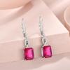 imageEmerald Cut Earrings 925 Sterling Silver Baguette Birthstone Dangle Drop Leverback Earrings Jewelry Gifts for Women07 July  Ruby