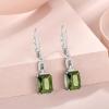 imageEmerald Cut Earrings 925 Sterling Silver Baguette Birthstone Dangle Drop Leverback Earrings Jewelry Gifts for Women08 August  Peridot