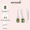 imageEmerald Cut Earrings 925 Sterling Silver Baguette Birthstone Dangle Drop Leverback Earrings Jewelry Gifts for Women08 August  Peridot