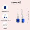 imageEmerald Cut Earrings 925 Sterling Silver Baguette Birthstone Dangle Drop Leverback Earrings Jewelry Gifts for Women09 September  Sapphire