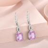 imageEmerald Cut Earrings 925 Sterling Silver Baguette Birthstone Dangle Drop Leverback Earrings Jewelry Gifts for Women10 October  Pink Tourmaline