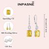 imageEmerald Cut Earrings 925 Sterling Silver Baguette Birthstone Dangle Drop Leverback Earrings Jewelry Gifts for Women11 November  Citrine