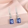 imageEmerald Cut Earrings 925 Sterling Silver Baguette Birthstone Dangle Drop Leverback Earrings Jewelry Gifts for Women12 December  Tanzanite