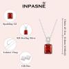 imageEmerald Cut Necklace 925 Sterling Silver Baguette Birthstone Pendant Necklace Jewelry Gifts for Women01 January  Garnet
