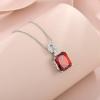 imageEmerald Cut Necklace 925 Sterling Silver Baguette Birthstone Pendant Necklace Jewelry Gifts for Women01 January  Garnet