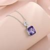 imageEmerald Cut Necklace 925 Sterling Silver Baguette Birthstone Pendant Necklace Jewelry Gifts for Women02 February  Amethyst