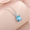 imageEmerald Cut Necklace 925 Sterling Silver Baguette Birthstone Pendant Necklace Jewelry Gifts for Women03 March  Aquamarine