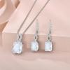 imageEmerald Cut Necklace 925 Sterling Silver Baguette Birthstone Pendant Necklace Jewelry Gifts for Women04 April  Simulated Diamond
