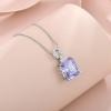 imageEmerald Cut Necklace 925 Sterling Silver Baguette Birthstone Pendant Necklace Jewelry Gifts for Women06 June  Alexandrite