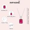 imageEmerald Cut Necklace 925 Sterling Silver Baguette Birthstone Pendant Necklace Jewelry Gifts for Women07 July  Ruby