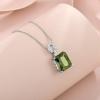 imageEmerald Cut Necklace 925 Sterling Silver Baguette Birthstone Pendant Necklace Jewelry Gifts for Women08 August  Peridot