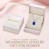 imageEmerald Cut Necklace 925 Sterling Silver Baguette Birthstone Pendant Necklace Jewelry Gifts for Women09 September  Sapphire