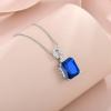 imageEmerald Cut Necklace 925 Sterling Silver Baguette Birthstone Pendant Necklace Jewelry Gifts for Women09 September  Sapphire