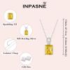 imageEmerald Cut Necklace 925 Sterling Silver Baguette Birthstone Pendant Necklace Jewelry Gifts for Women11 November  Citrine